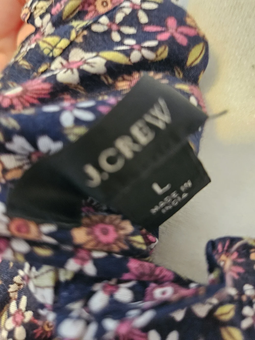 NWT J.Crew Button-Up Mini Dress Sunny Meadow Floral Navy Size L